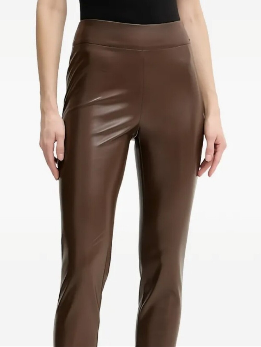 KNOW ONE CARES Brown Faux Leather Skinny Pants Medium Side Zip